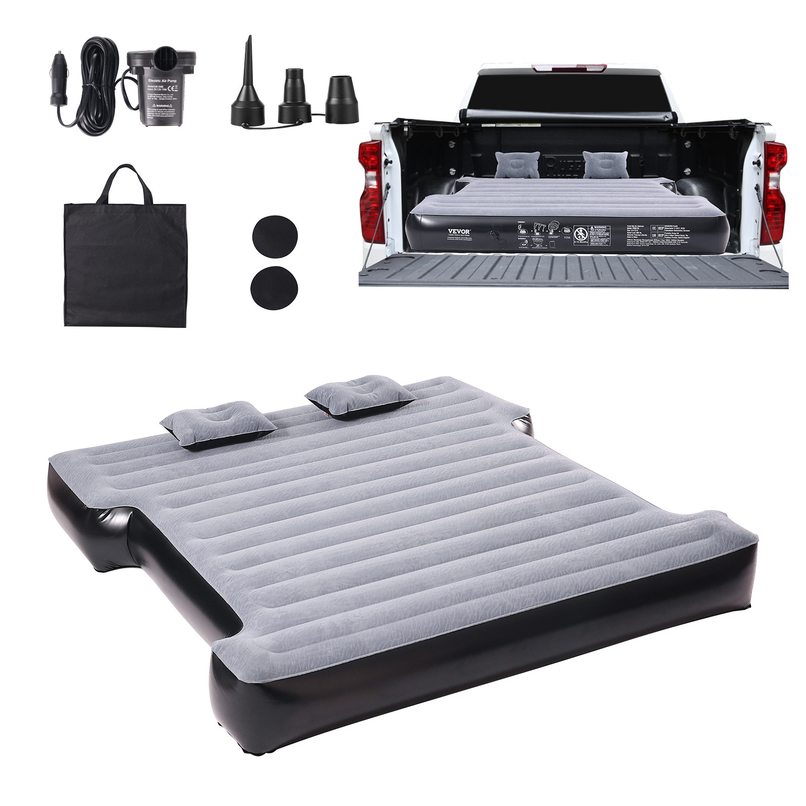 Uimoso Truck Bed Camping Air Mattress Inflatable Airbed W/ Pump fit 5.5'-5.8'