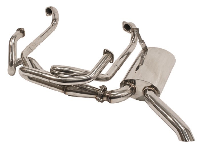 EMPI 3448 S/S Sideflow Merged Exhaust System w/ Muffler, Type 2, 1963-1967,