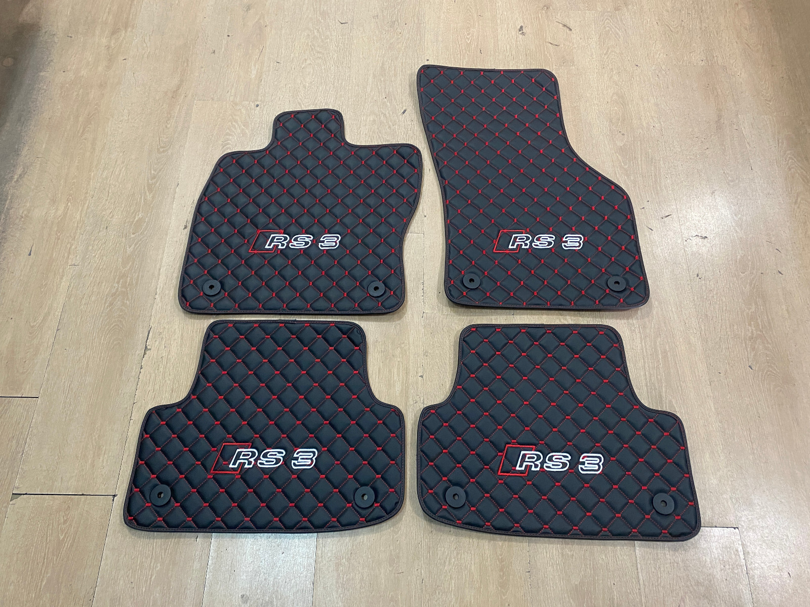 Luxury Leather Car Mats for Audi RS3 8V 2013 - 2020 , Set of 4 , Made to Order Luxury Leather Car Mats for Audi RS3 8V 2013 - 2020 , Set of 4 , Made to Order