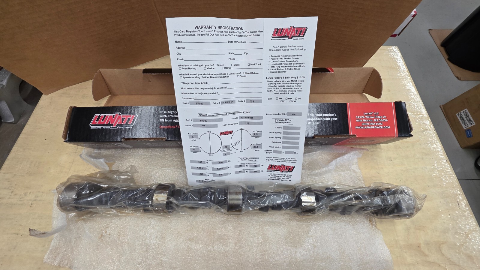 Chev BBC Lunati Hyd Camshaft