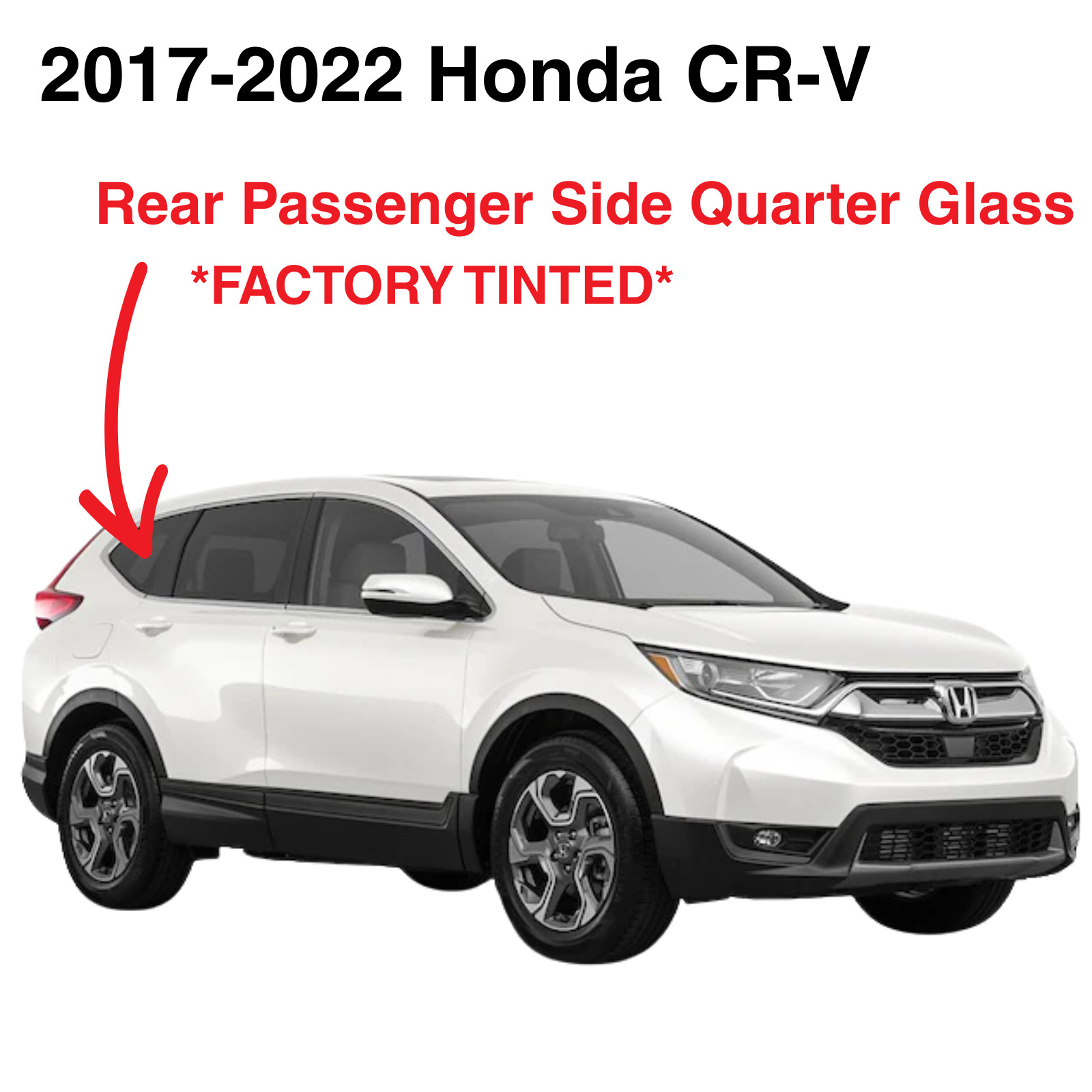 Fits 2017-2022 Honda CR-V Passenger Right Side Tinted Quarter Window Glass
