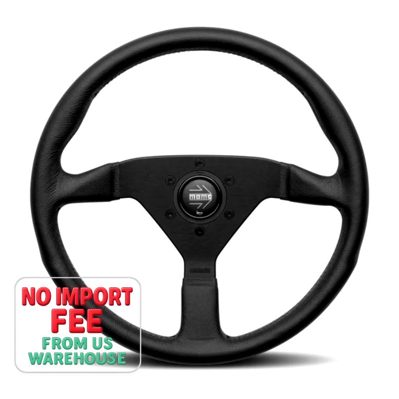 MOMO Motorsport MONTECARLO Steering Wheel Black Leather 350mm MCL35BK1B MOMO Motorsport MONTECARLO Steering Wheel Black Leather 350mm MCL35BK1B