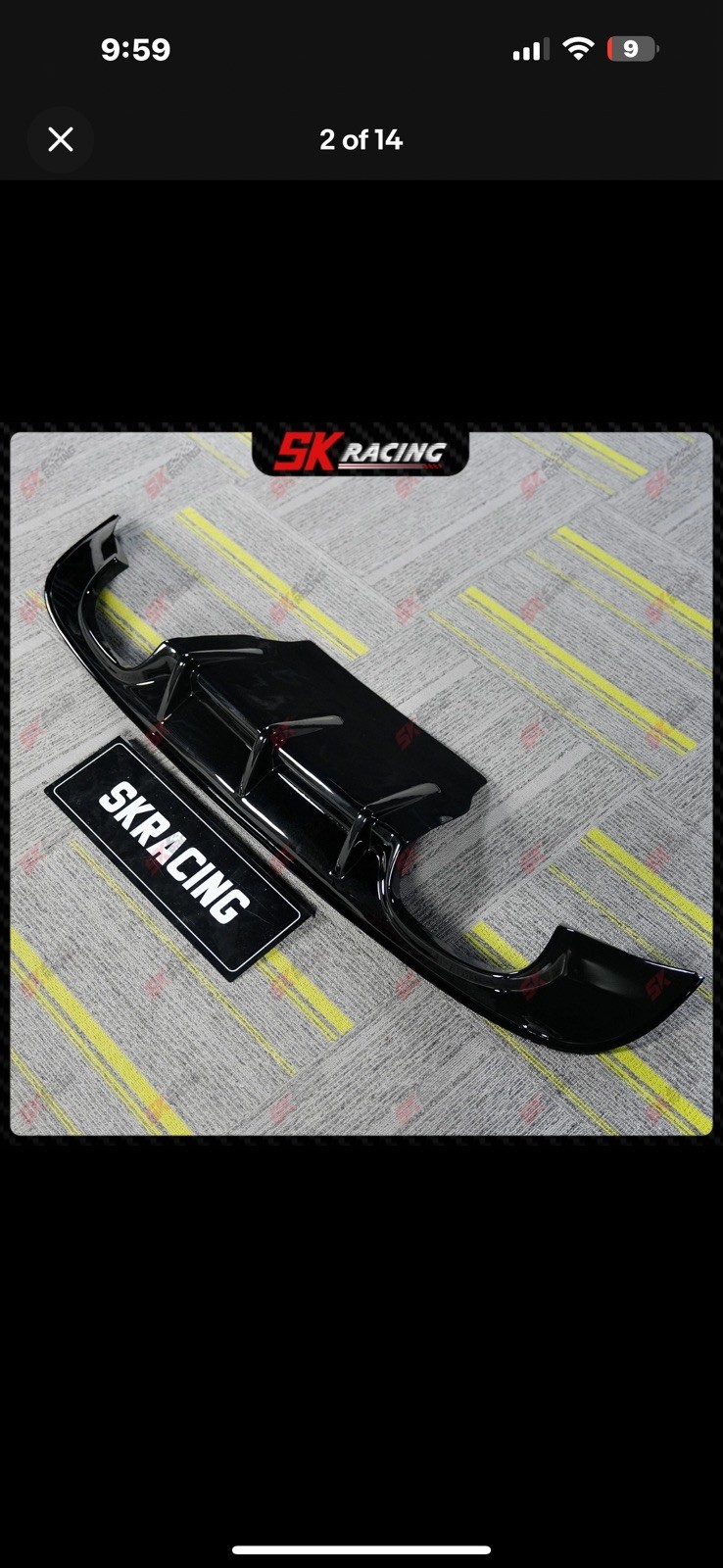 Fits 2016-2019 Jaguar XE NEW Glossy Black Rear Bumper Diffuser Spoiler Lip Kits