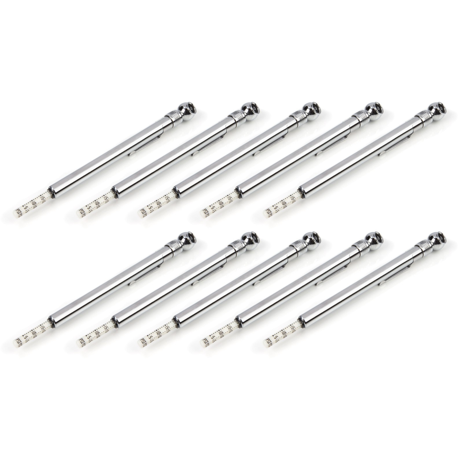 STEELMAN 5-50 PSI Polished Steel Pencil Air Pressure Gauge, 10-Pack