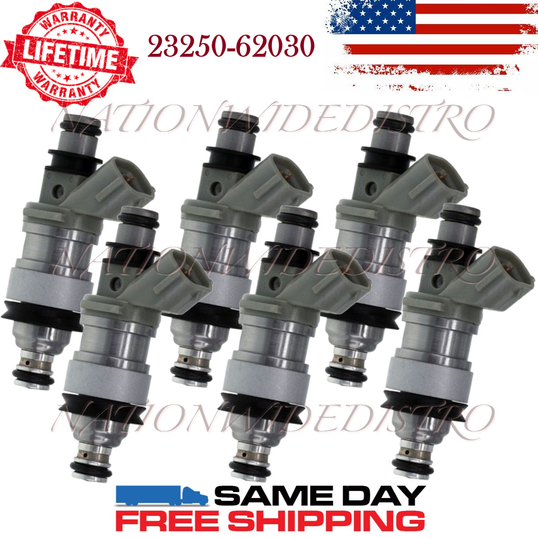 6x OEM Denso Fuel Injectors for 1992-1998 Lexus ES300 Toyota 4Runner Camry T100