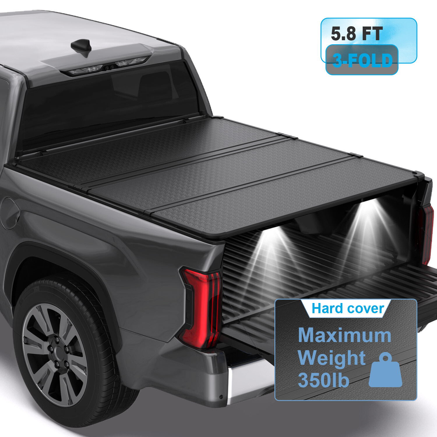 5.8FT Hard Tonneau Cover Bed 3Fold For 2014-2018 Chevy Silverado GMC Sierra 1500 5.8FT Hard Tonneau Cover Bed 3Fold For 2014-2018 Chevy Silverado GMC Sierra 1500