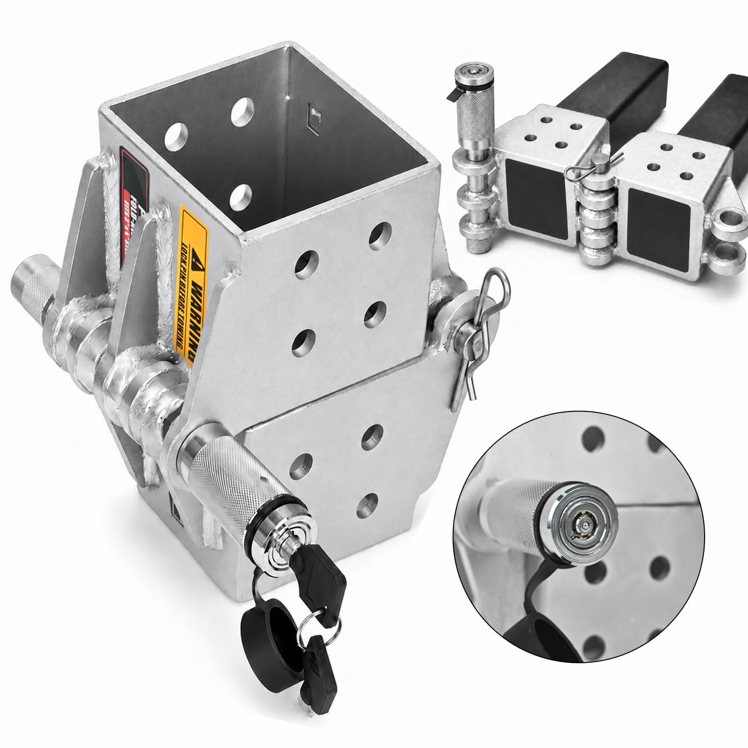 Folding Trailer Tongue Kit, 3 x 4 in, 7500 lb Galvanized alloy steel hinge for c