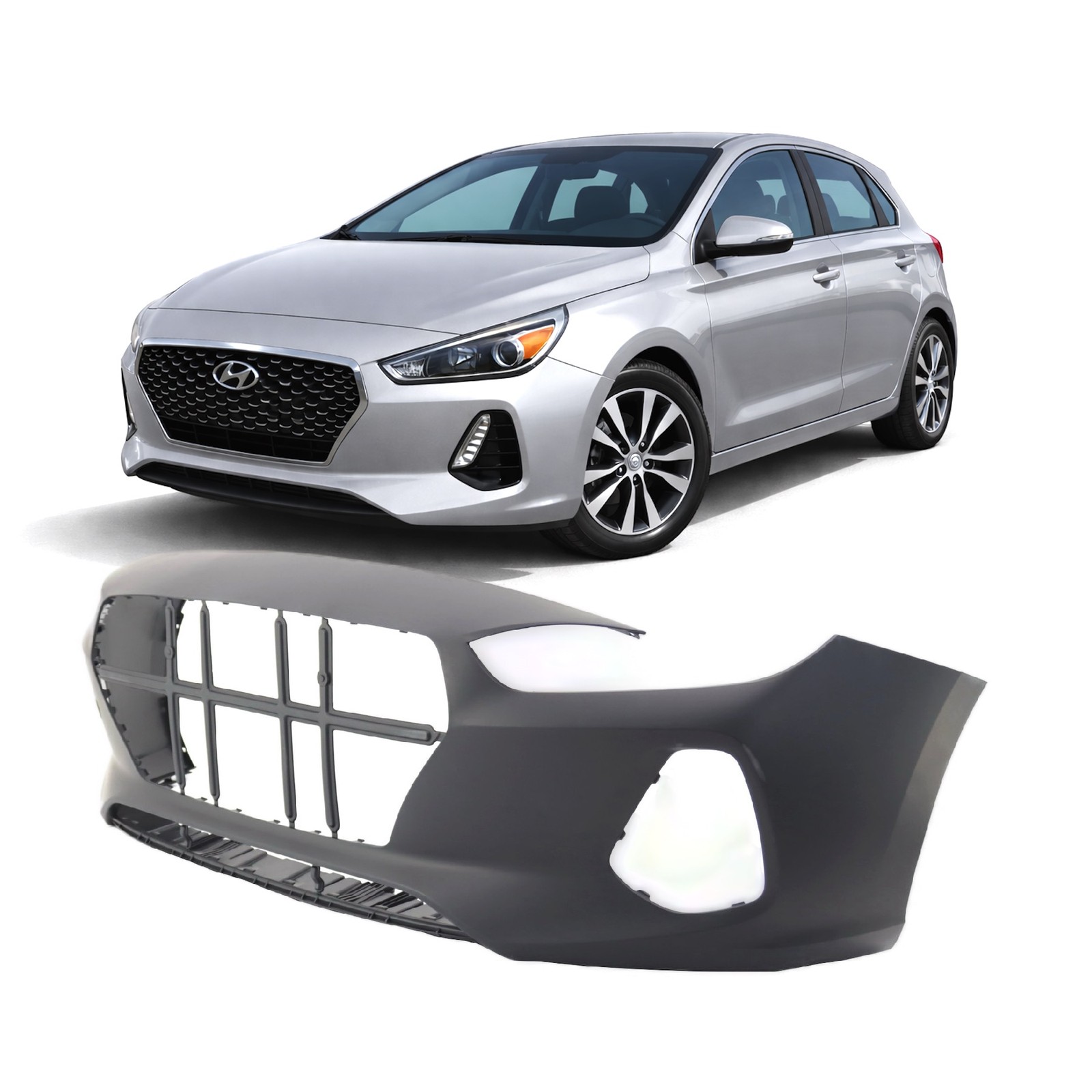 2018-2020 Hyundai Elantra GT Primed Front Bumper Cover HY1000223 86511G3000