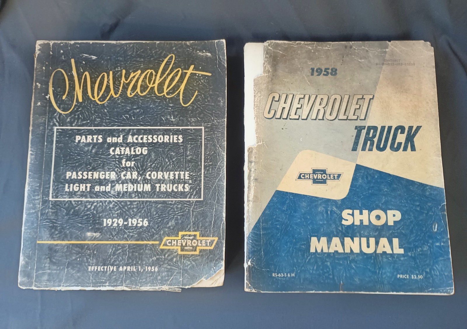 LOT of 2 VTG 1929-1956 Chevrolet Parts Catalog & 1958 Chevy Truck Shop Manual