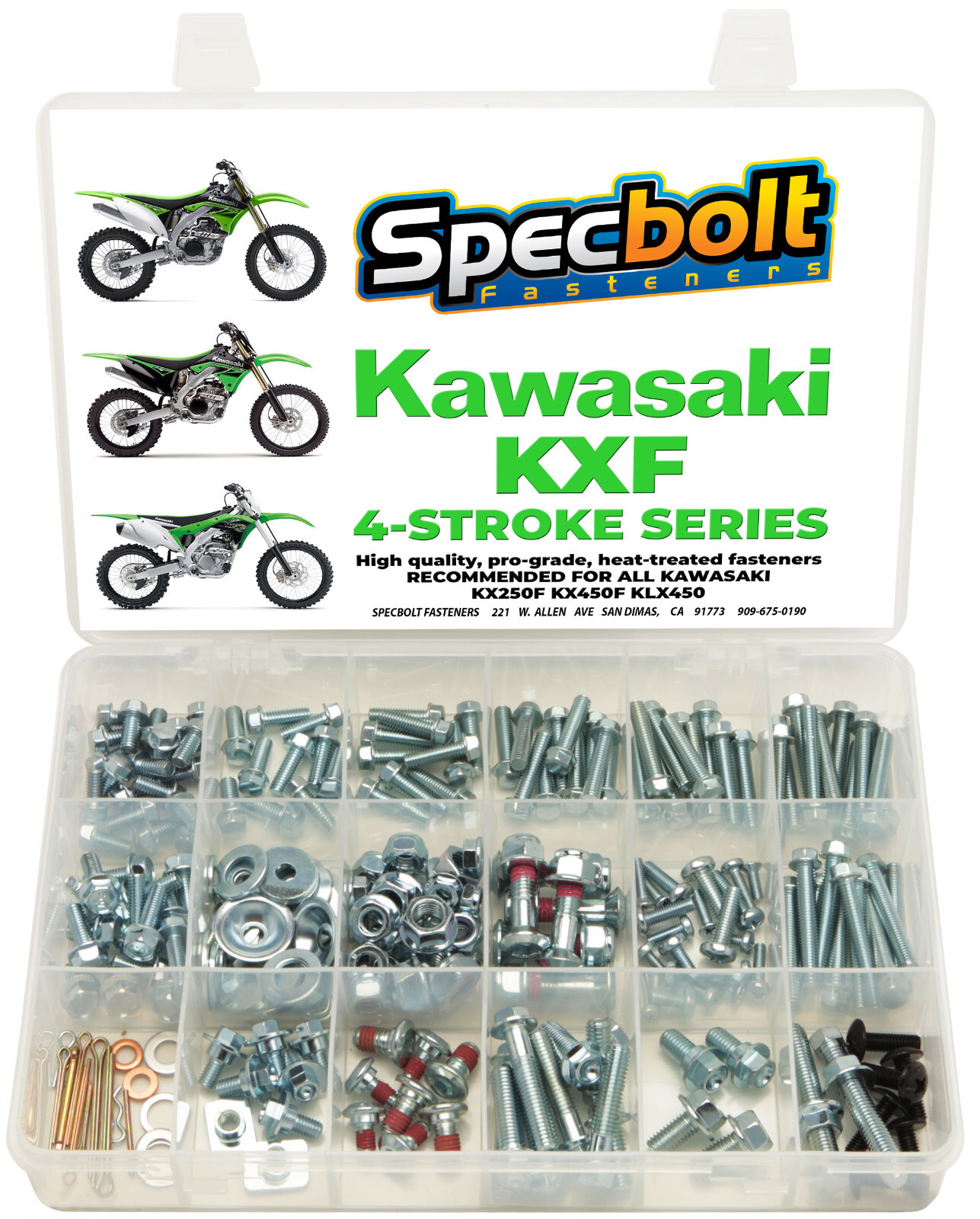 SPECBOLT 250pc KXF Kawasaki OE Replacement Bolt Kit KXF250 KXF450 KX250F KX450F