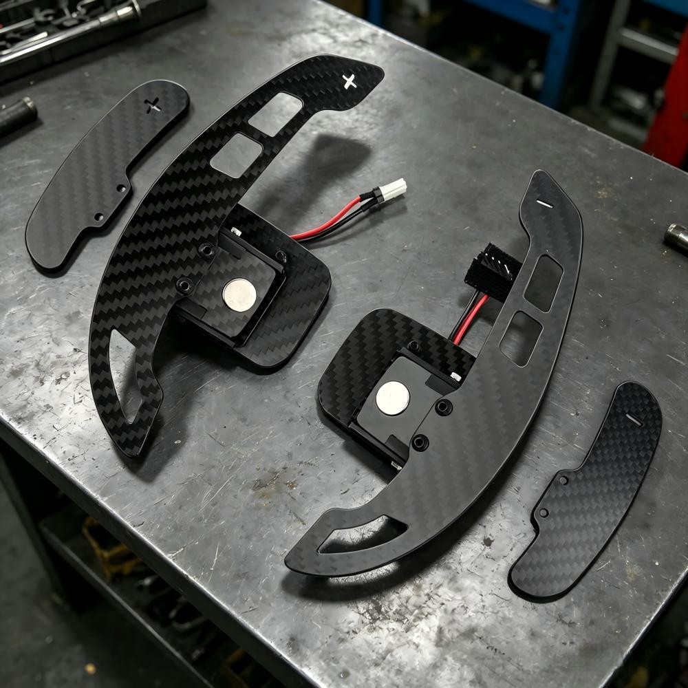 Magnetic Carbon Fiber Steering Wheel Paddle Shifter For Chevrolet Corvette C6 13