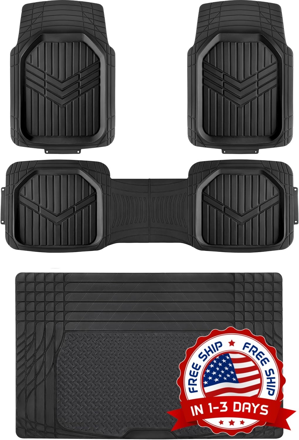 Alfombrillas de PVC resistentes de 4pc con revestimiento de carga y parte traser Alfombrillas de PVC resistentes de 4pc con revestimiento de carga y parte traser