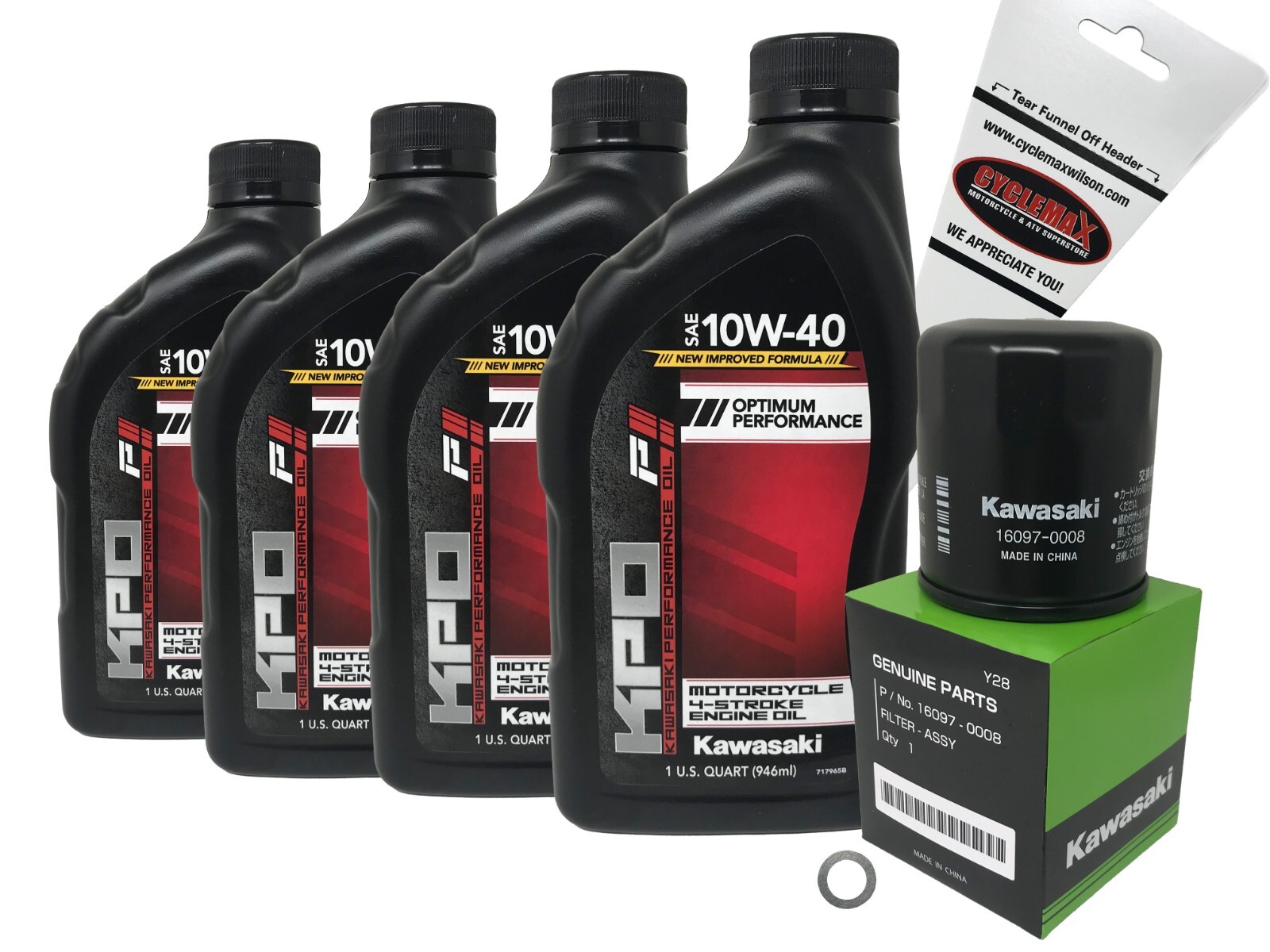 Kawasaki OEM Oil Change Kit for 1994-2003 Kawasaki Ninja ZX-9R with 10W-40 Oil Kawasaki OEM Oil Change Kit for 1994-2003 Kawasaki Ninja ZX-9R with 10W-40 Oil