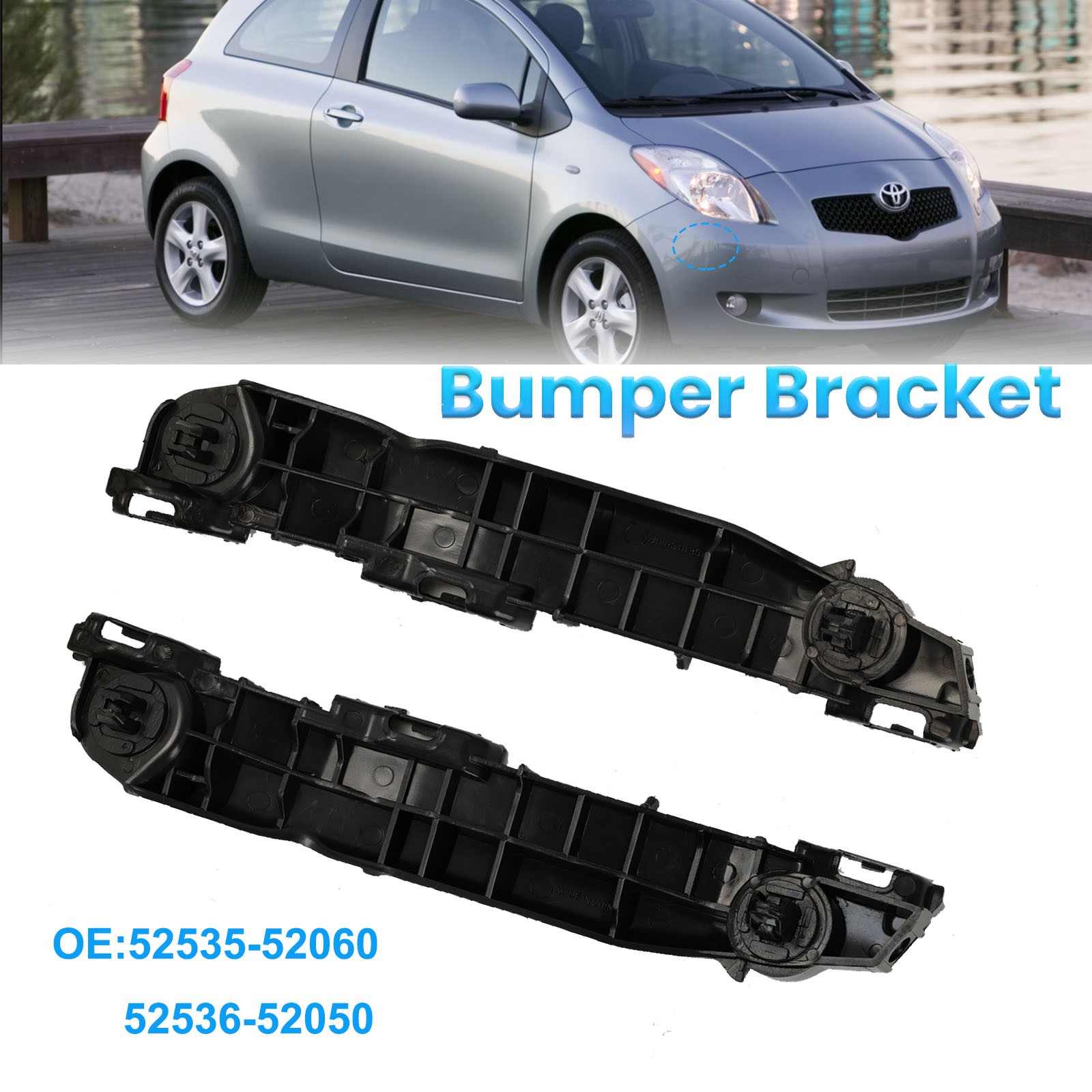2X Front Left+Right Bumper Retainer Bracket For Toyota Yaris Hatchback 2007-2011