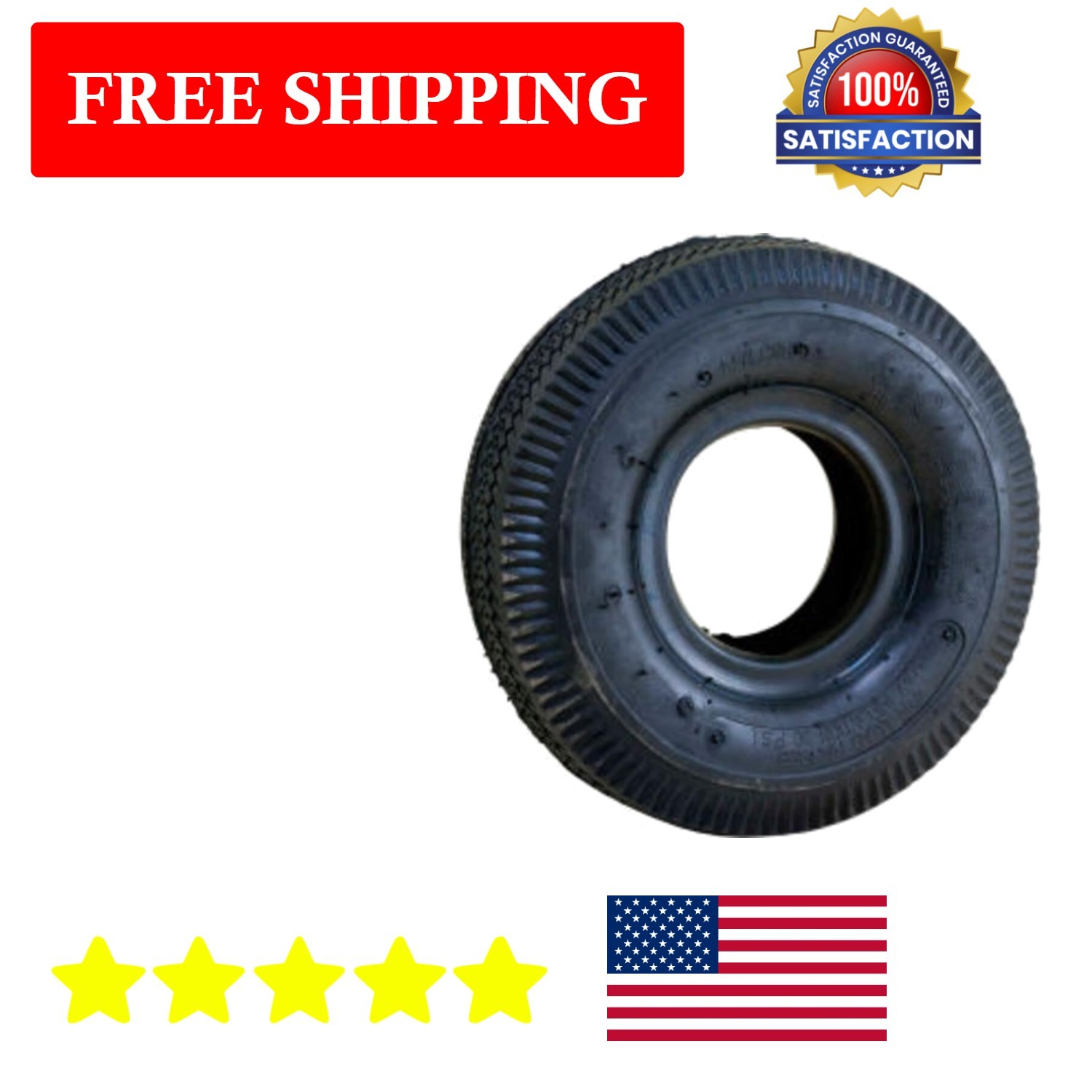 Durable 4.10/3.50-4 Air-Filled Tire for Hand Trucks - Easy Tube Replacement