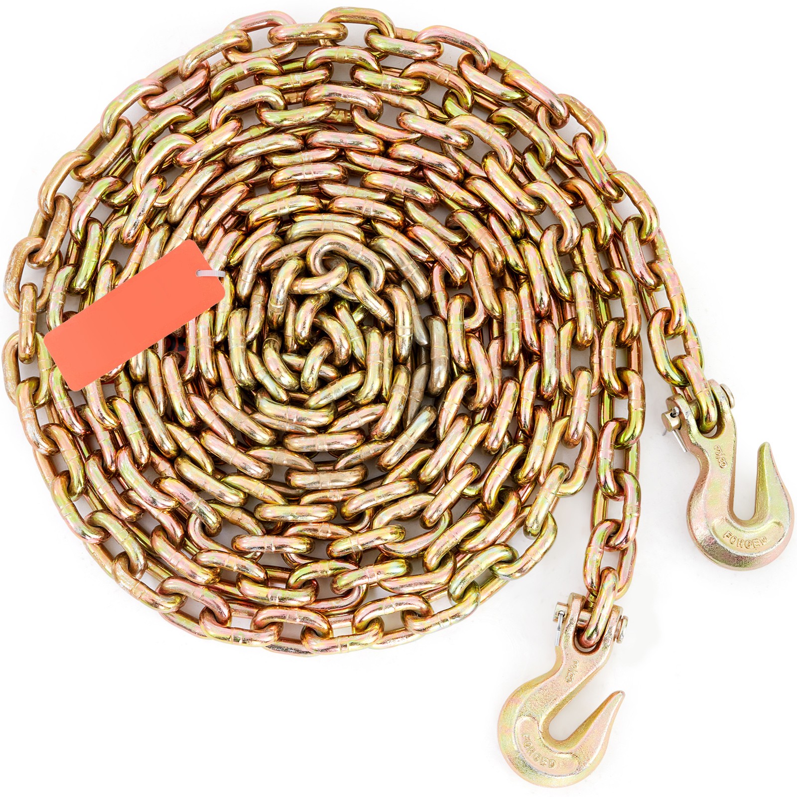 Uimoso 3/8'' x 20' Binder Chain Transport Tow Chain G80 with Hooks 7100lbs