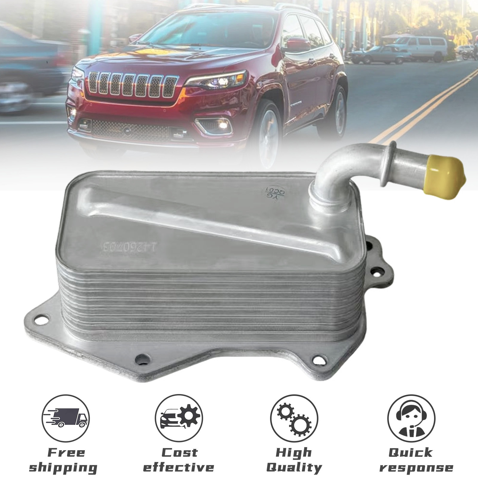 1Pcs Engine Oil Cooler Fit For 2019-2023 Jeep Grand Commander Cherokee 4893770AD