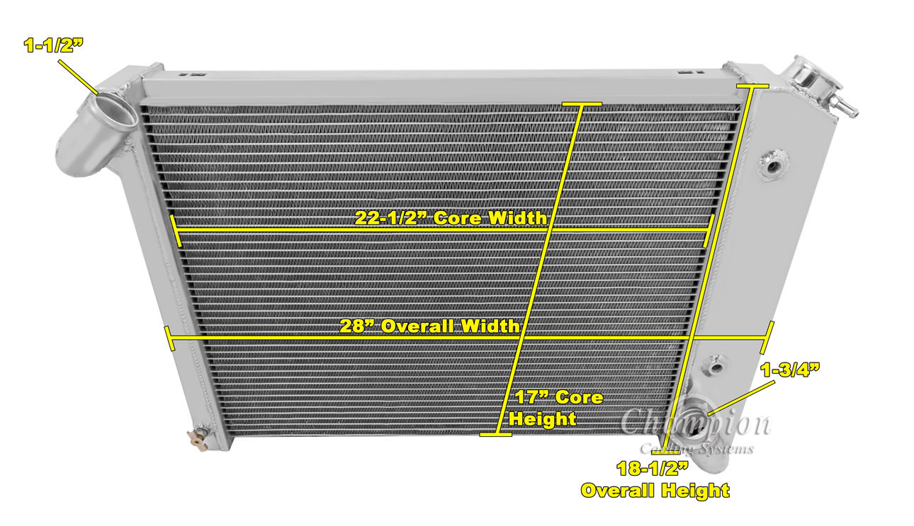 1966 1967 1968 Chevrolet Corvette 4 Row Champion Advanced All Aluminum Radiator