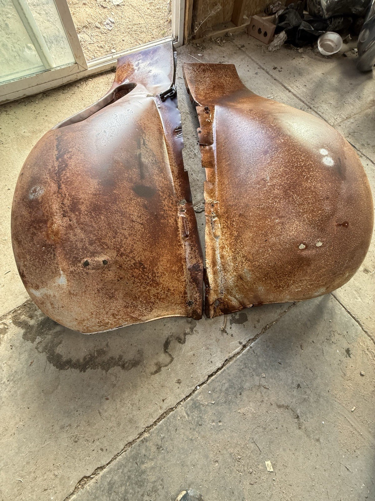 Original 1934 Ford Front Fender Side Mount | Passenger Steel Deluxe Model 40 Original 1934 Ford Front Fender Side Mount | Passenger Steel Deluxe Model 40