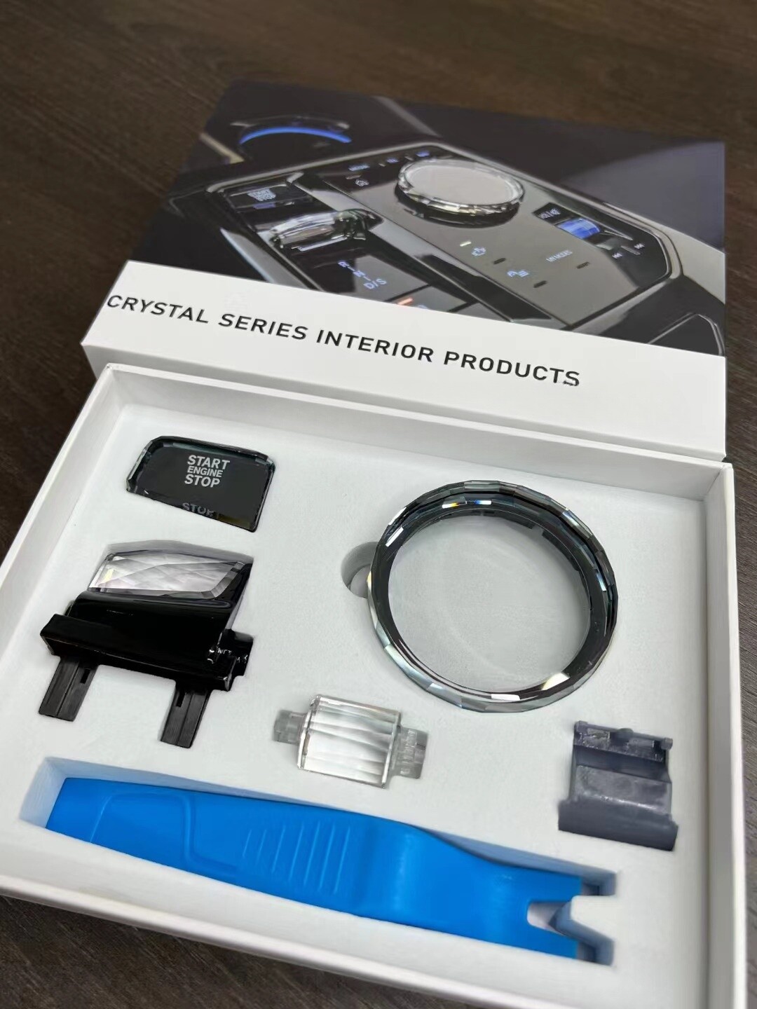 4PCS Crystal Gear Shift For BMW G60 G61 G70 G45 Crystal Multimedia Knob Button