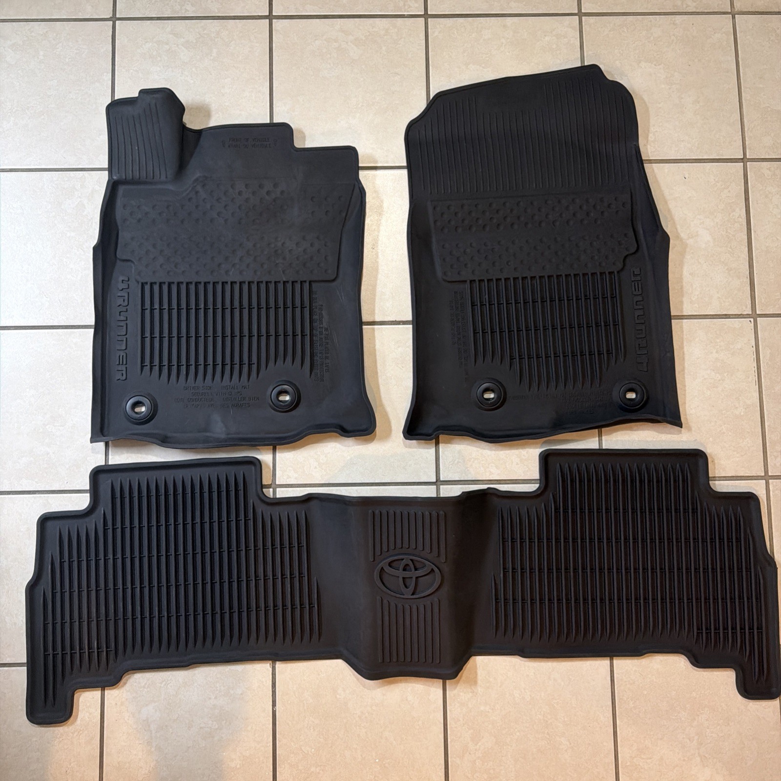 2014–2024 Toyota 4Runner Oem Factory Floor Mats All Weather Genuine 3pc Set 2014–2024 Toyota 4Runner Oem Factory Floor Mats All Weather Genuine 3pc Set