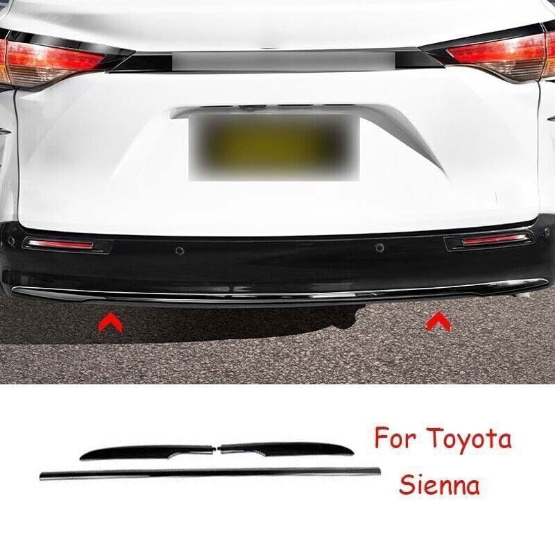 For Toyota Sienna 2021-25 Rear Bumper Strip Protector Bright Black Moulding Trim
