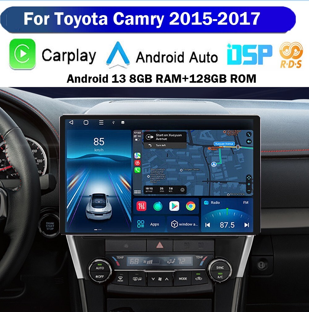 13.1\'\' Car Stereo Head Unit Radio GPS 8+128GB Carplay For Toyota Camry 2015-2017