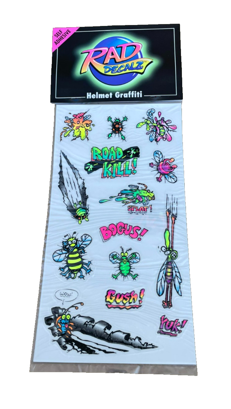 Vintage Rad Decalz Sports Graffiti Road Kill Self Adhesive Stickers, NOS 