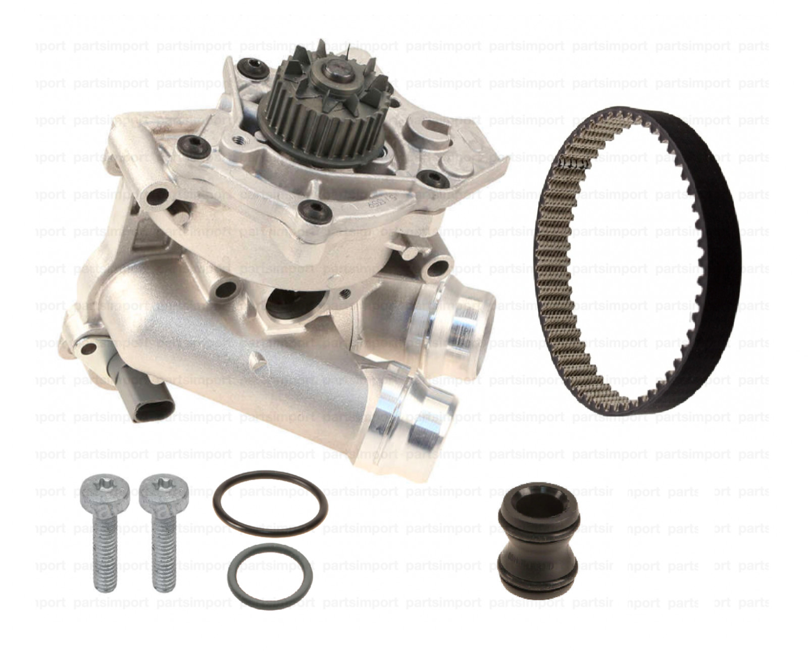 GRAF Water Pump and Thermostat Assembly with Belt, Gaskets & Bolts for AUDI & VW