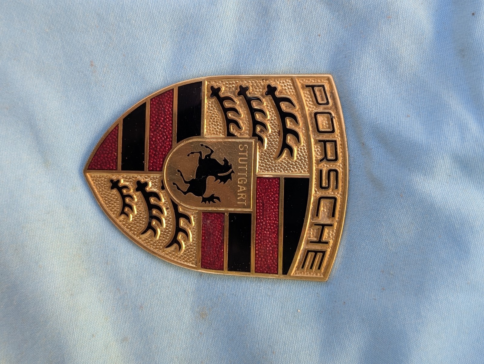 Genuine Vintage Porsche Stuttgart Bonnet Emblem Genuine Vintage Porsche Stuttgart Bonnet Emblem