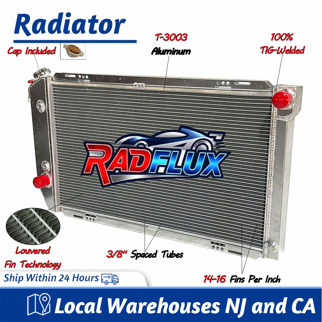 Full Aluminum Radiator Fits Ford Country Sedan Base V8/Ford LTD 1973-1974 #400