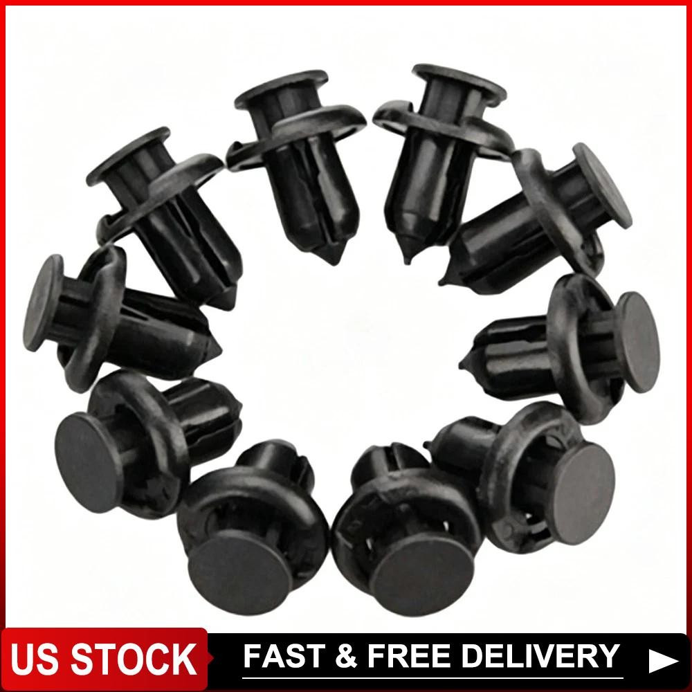 100Pcs Bumper Clips 10mm Hood Fender Push Rivets Retainer Fasteners For Honda US