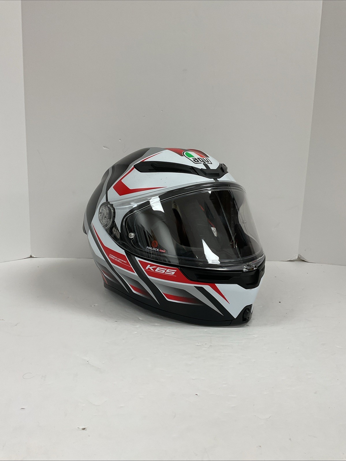 AGV K6 S Karve Helmet Black/White/Red - Large DAMAGED - READ DESCRIPTION .
