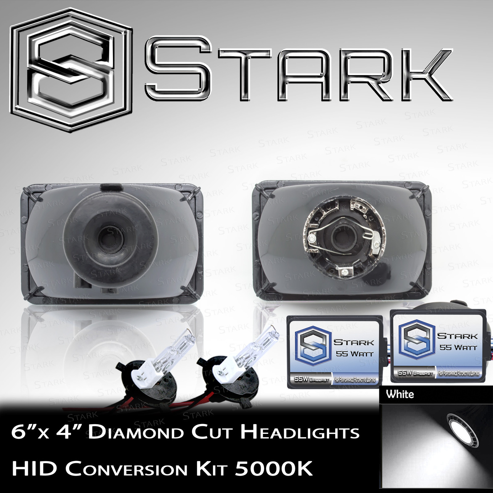 H4651 H4652 H4666 H4656 4x6 Head Light Diamond Glass Housing Lamp Chrome HID (B) H4651 H4652 H4666 H4656 4x6 Head Light Diamond Glass Housing Lamp Chrome HID (B)