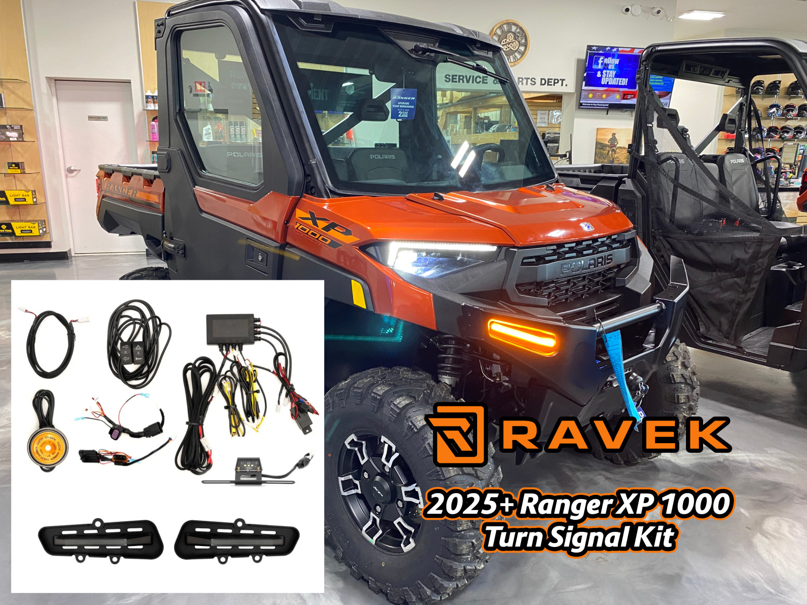 2025 + Polaris Ranger XP 1000 Ravek Turn Signal Kit w/ Bumper Lights 64-1008