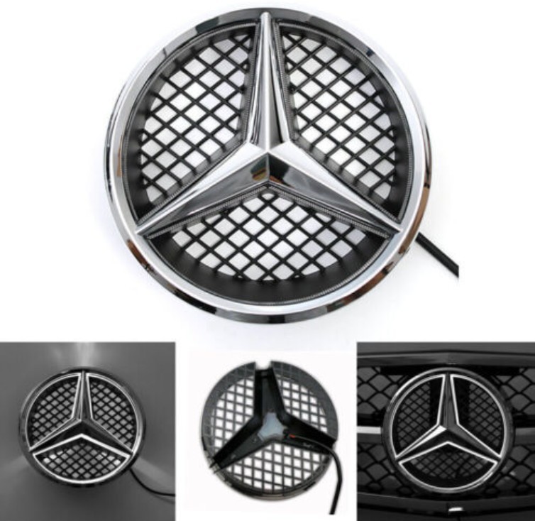 R Motors fit Mercedes Benz Illuminated Logo Badge Front Grille LED Emblem Light R Motors fit Mercedes Benz Illuminated Logo Badge Front Grille LED Emblem Light