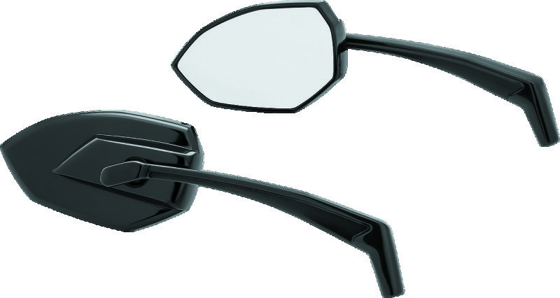 Kuryakyn 1963 Phantom Mirrors Gloss Black Chrome Forged Aluminum Pair