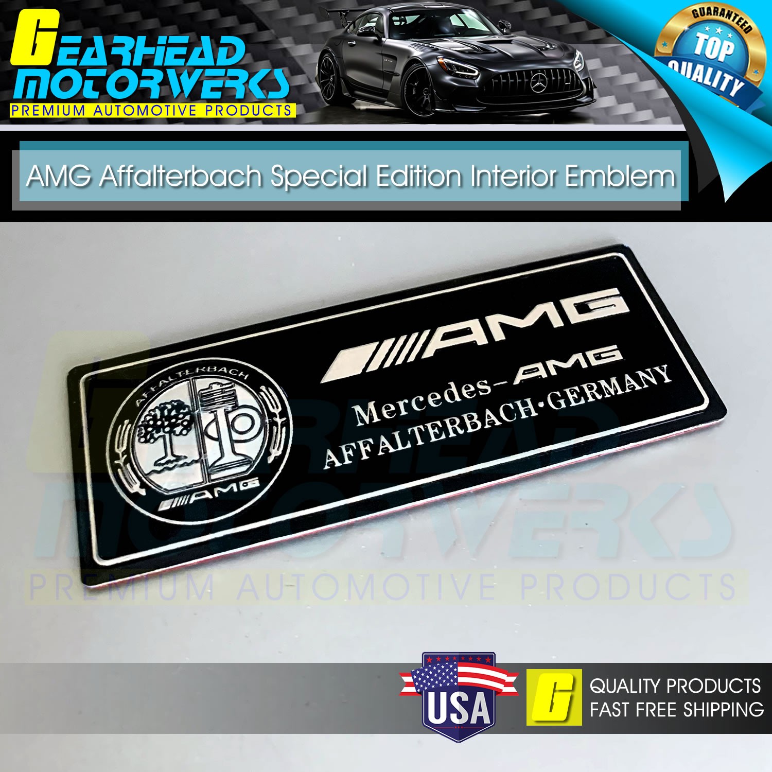 Affalterbach Black Chrome Aluminum Emblem AMG Special Edition Interior Badge