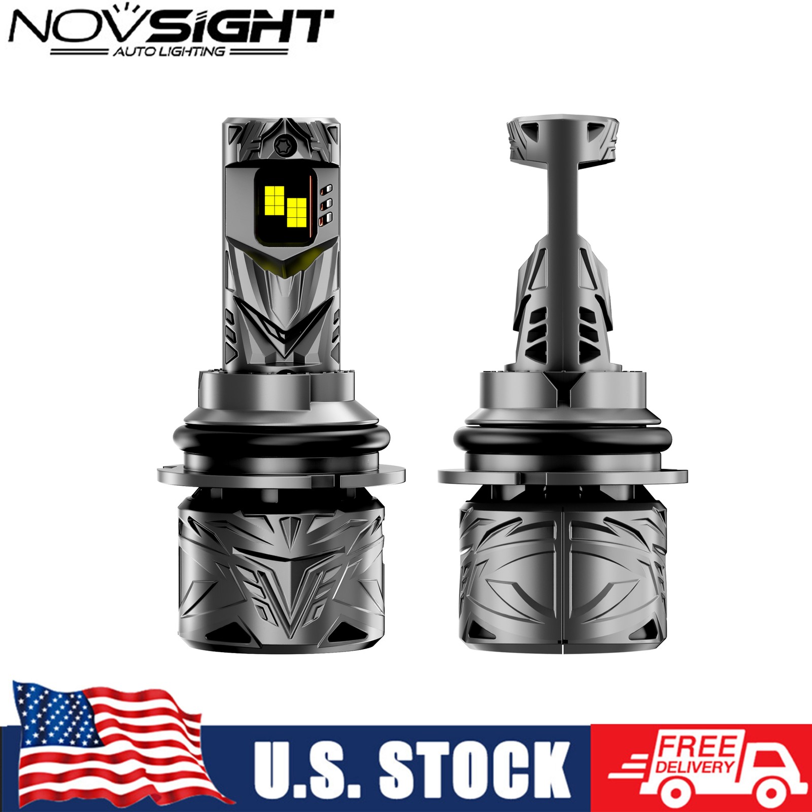 NOVSIGHT 9004 LED Headlight Bulbs Bright Kit 50000LM 6500K High-Low Beam