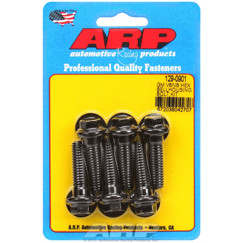 ARP Automatic Transmission Bellhousing Bolt Set 129-0901; Hex Head for SBC