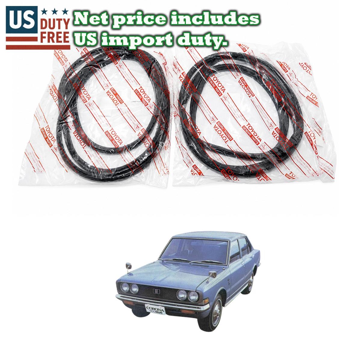 Rear Door Weatherstrip Seal Pair LH RH Fit 1970-1973 Toyota Corona RT80 RT81 4DR Rear Door Weatherstrip Seal Pair LH RH Fit 1970-1973 Toyota Corona RT80 RT81 4DR