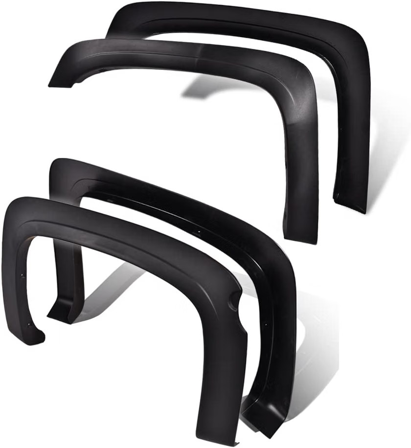 Black Wheel Fender Flares for Chevy Silverado 1500 2007-2013 fleetside 5'8