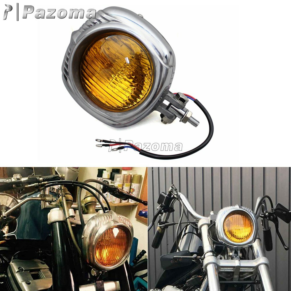 Motorcycle 12V Retro Headlamp Headlight Vintage Sealed Beam  For Chopper Bobber