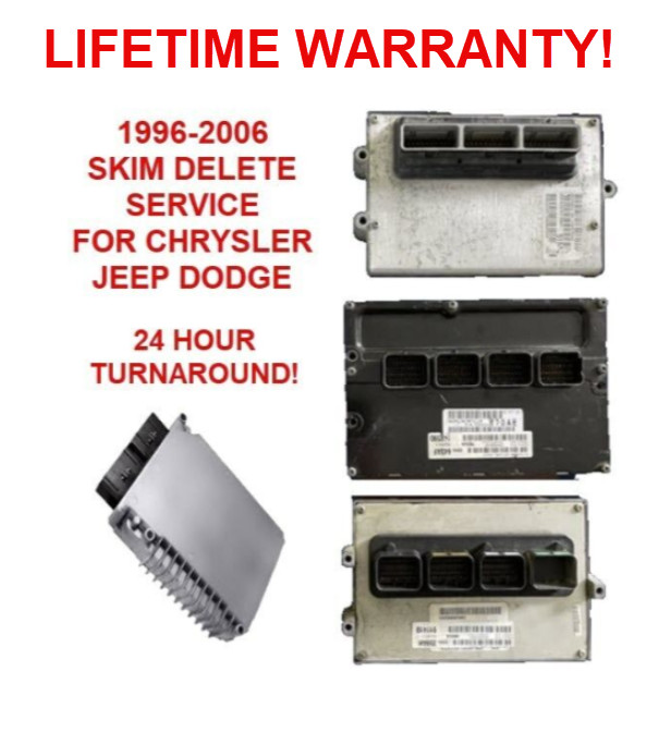 96-06 Chrysler Vehicles Security Skim Delete immobilizer OFF Service WARRANTY