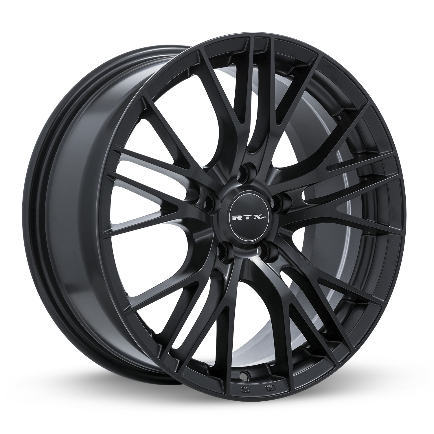 18 inch 18x8 RTX Vertex Satin Black wheel rim 5x120 +35