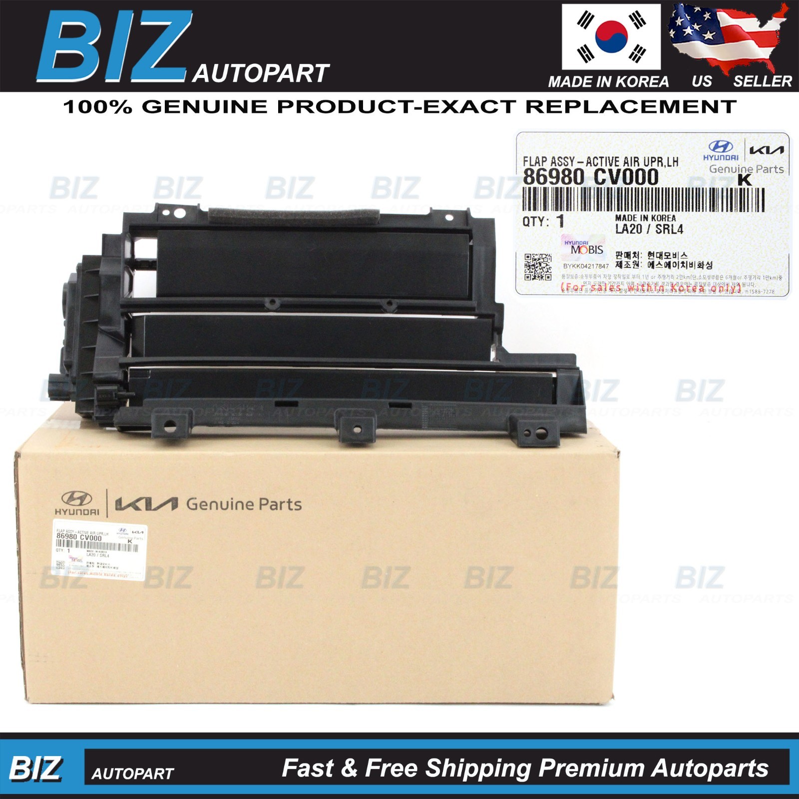 Genuine Active Air Shutter Flap LEFT DRIVER for 2022-2024 Kia EV6 86980-CV000