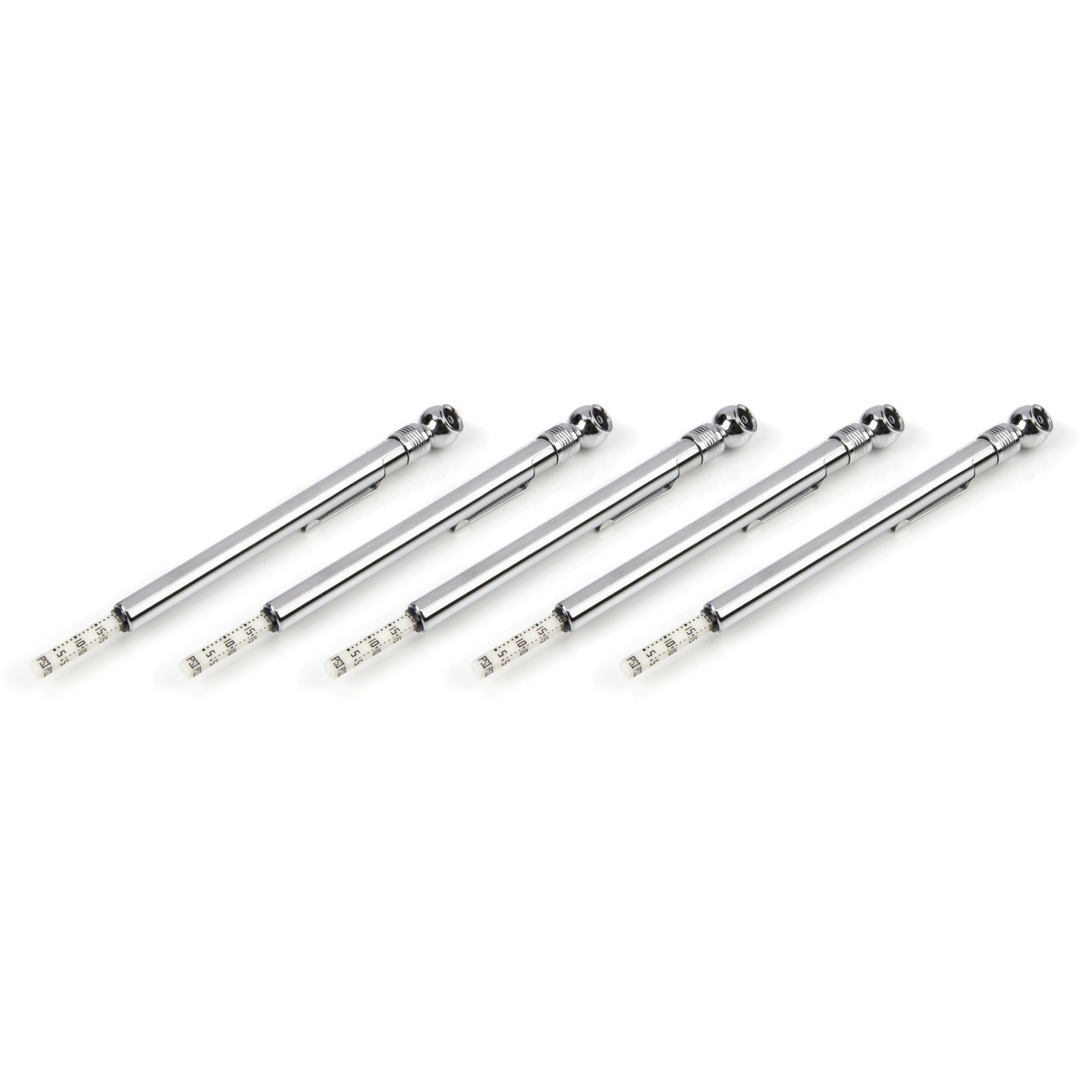 STEELMAN 5-50 PSI Polished Steel Pencil Air Pressure Gauge, 5-Pack