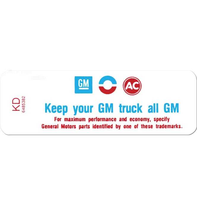1968-71 Air Cleaner Decal-All for Chevy, GMC Truck 1968-71 Air Cleaner Decal-All for Chevy, GMC Truck