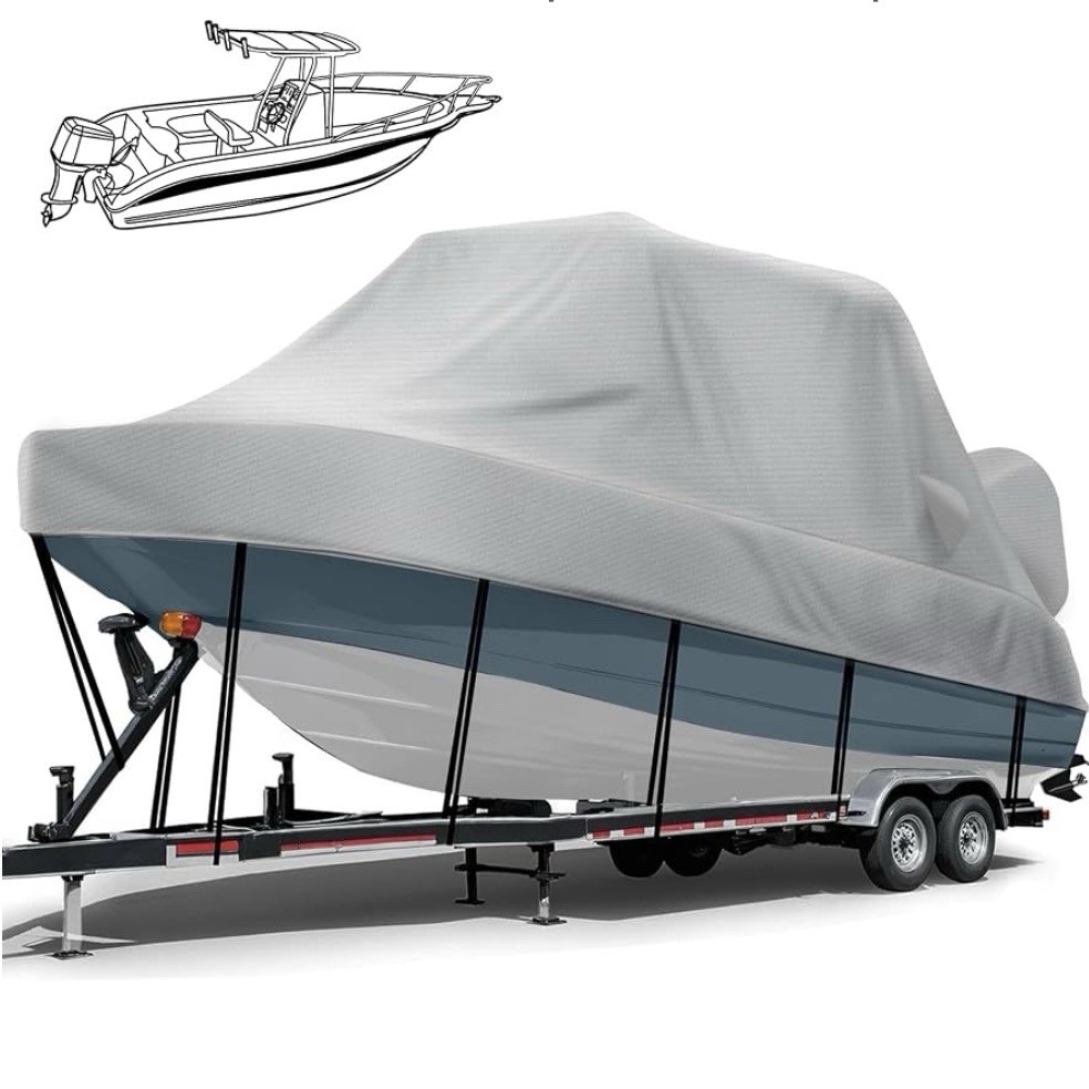 1200D Waterproof T-Top Boat Cover, Hard Top, 22-24ft, Beam Width up to 106” 1200D Waterproof T-Top Boat Cover, Hard Top, 22-24ft, Beam Width up to 106”