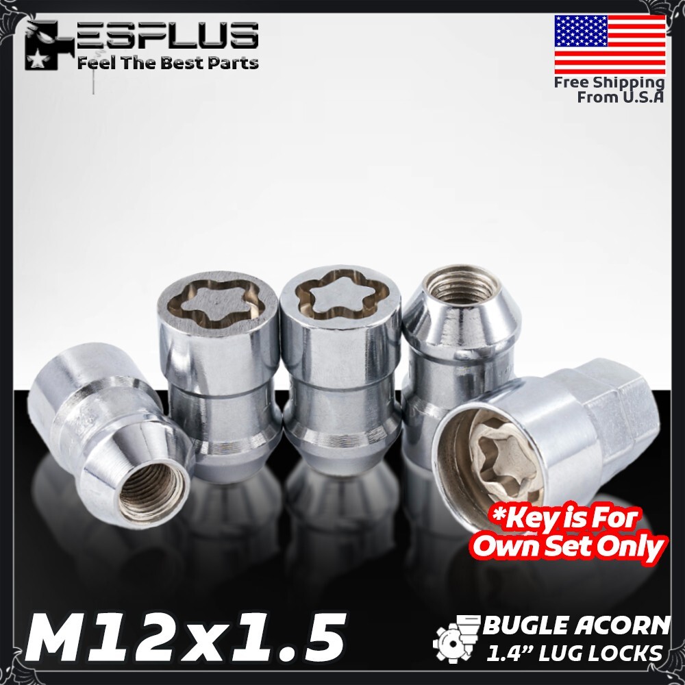 4 Pc Lexus Universal Wheel Lock M12x1.5 Chrome Fit 2003-2022 GX460/GX470 AM Rim